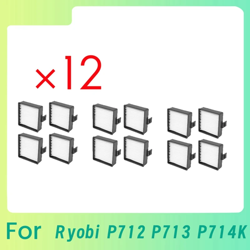 12 Pcs Cleaner Filter For Ryobi P712 P713 P714K Filter Cleaner Parts Replacement
12 Pcs Cleaner Filter For Ryobi P712 P713 P714K Filter Cleaner Parts Replacement