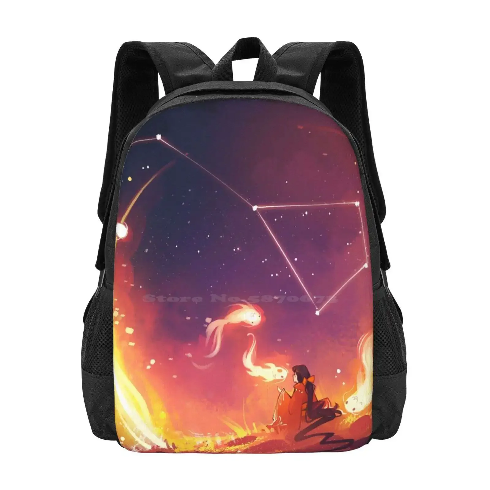 Sky Dancer Backpacks For School Teenagers Girls Travel Bags Original Art Color Fish Girl Fire Sky Night
Sky Dancer Backpacks For School Teenagers Girls Travel Bags Original Art Color Fish Girl Fire Sky Night