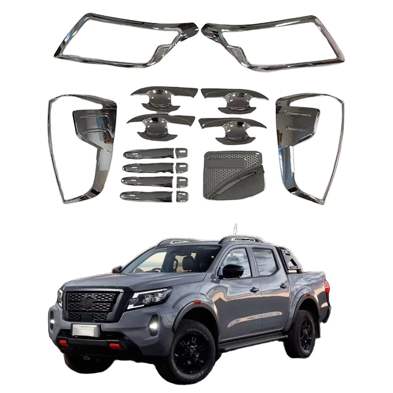 Complete Set Of Chrome ABS Exterior Accessories Car Body Kit With Front Tail Light Cover For Navara NP300 2020-2024 FRONTIER
Complete Set Of Chrome ABS Exterior Accessories Car Body Kit With Front Tail Light Cover For Navara NP300 2020-2024 FRONTIER