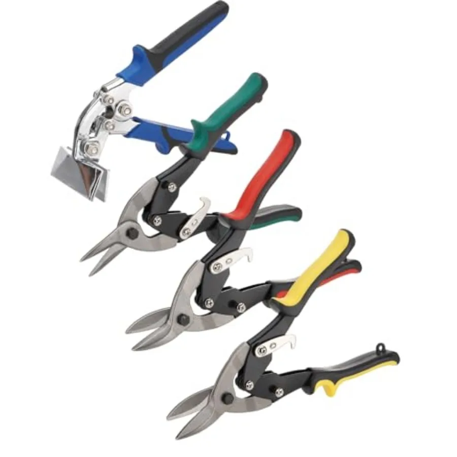 4 pcs Aviation Tin Snips Sheet Metal Bender Set 10-inch Sheet Metal Cutter Shear Tool 60CrV Left Right Straight 3-inch Offset H
4 pcs Aviation Tin Snips Sheet Metal Bender Set 10-inch Sheet Metal Cutter Shear Tool 60CrV Left Right Straight 3-inch Offset H