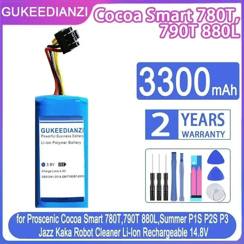 Battery 3300Mah For Proscenic Cocoa Smart 780T,790T 880L,Summer P1S P2S P3 Jazz Kaka Robot Cleaner 880L 4 Cables, Black Plug
Battery 3300Mah For Proscenic Cocoa Smart 780T,790T 880L,Summer P1S P2S P3 Jazz Kaka Robot Cleaner 880L 4 Cables, Black Plug