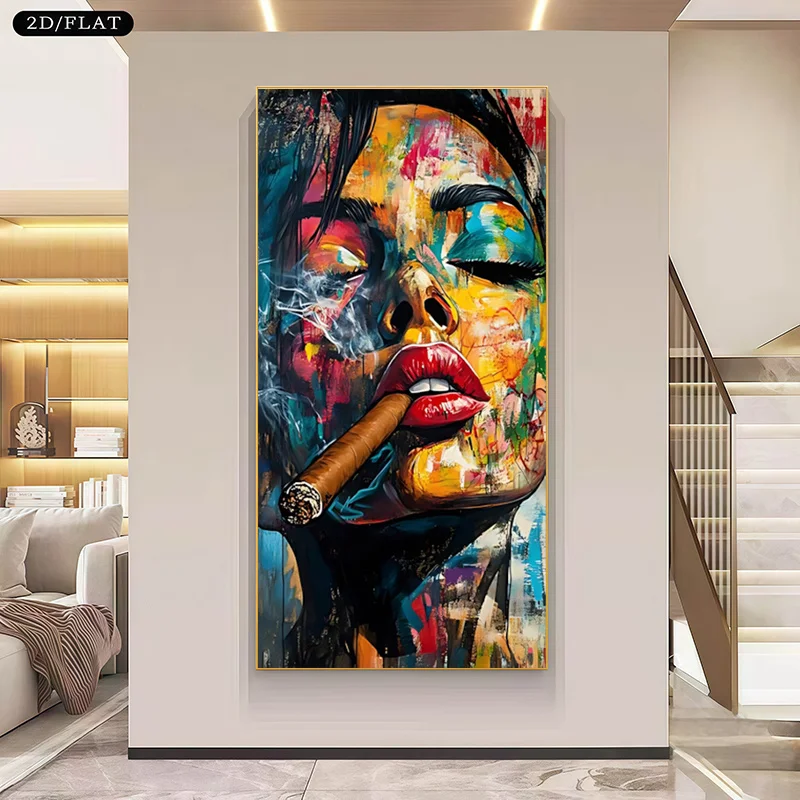 2D Flat Large Modern Woman Smoking Canvas Wall Art - Frameless Neutral Canvas Painting Suitable for Living Room & Office Decor
2D Flat Large Modern Woman Smoking Canvas Wall Art - Frameless Neutral Canvas Painting Suitable for Living Room & Office Decor