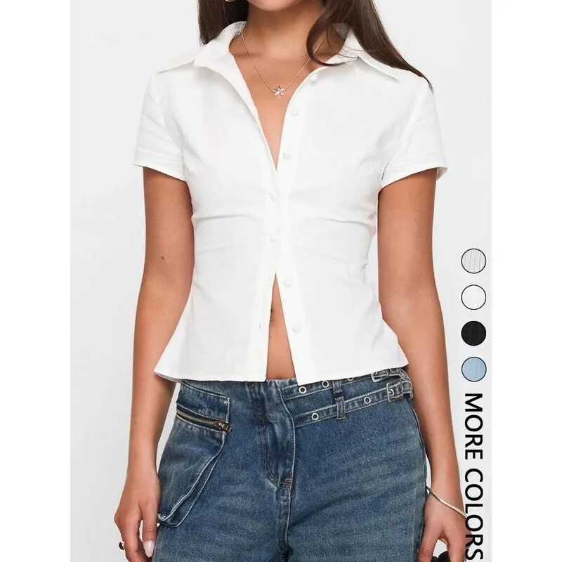 Casual Single Button Shirt Women's Fashion Spring Season Princess Sleeve Other Material 100% Non-deformable Cross-Border
Casual Single Button Shirt Women's Fashion Spring Season Princess Sleeve Other Material 100% Non-deformable Cross-Border