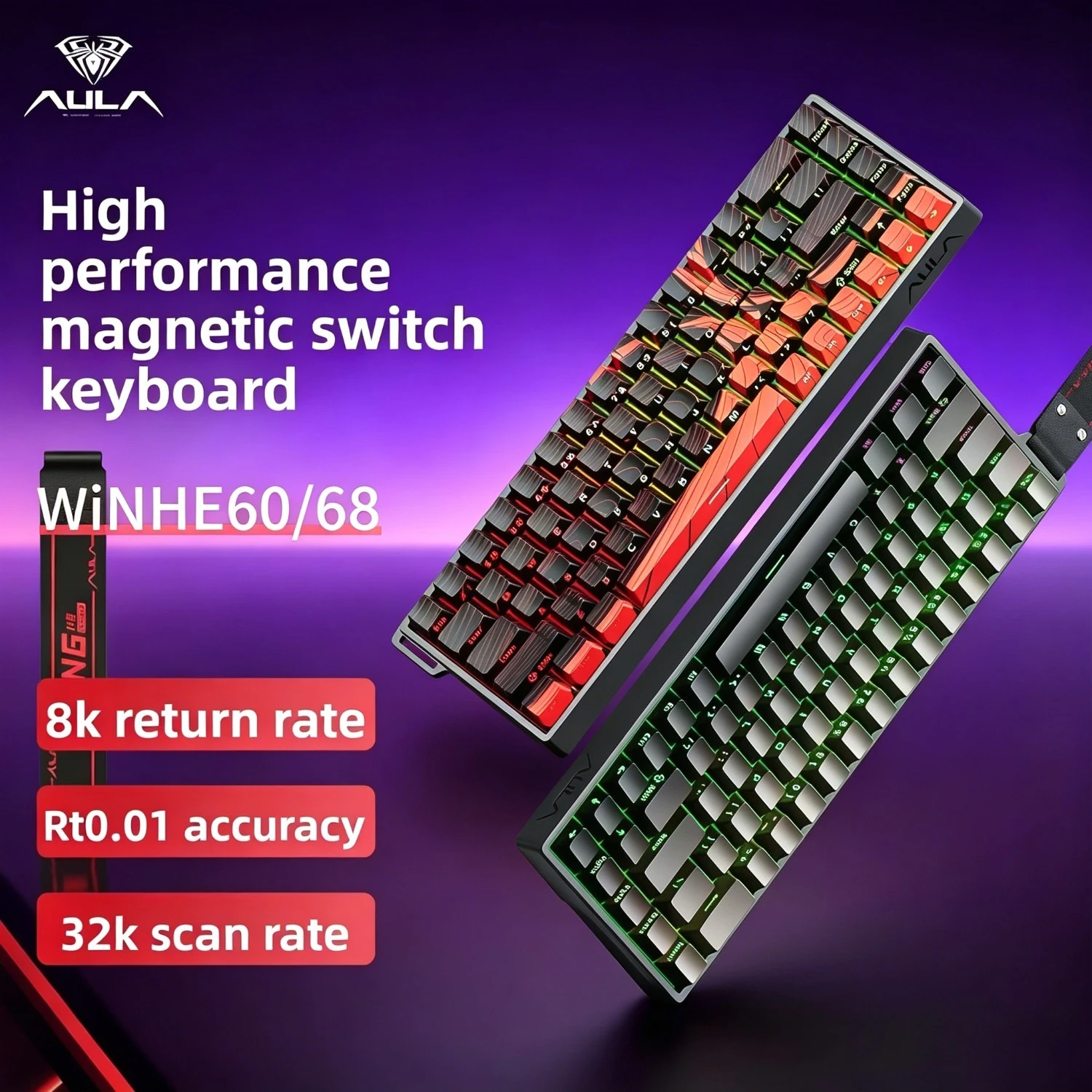 Игровая клавиатура AULA WIN60 WIN68 HE с магнитными переключателями, 60%/68% форм-фактор, кастомизируемая, для киберспорта, с быстрым откликом, 8K отклик, RGB, Hotswap, проводная
Игровая клавиатура AULA WIN60 WIN68 HE с магнитными переключателями, 60%/68% форм-фактор, кастомизируемая, для киберспорта, с быстрым откликом, 8K отклик, RGB, Hotswap, проводная