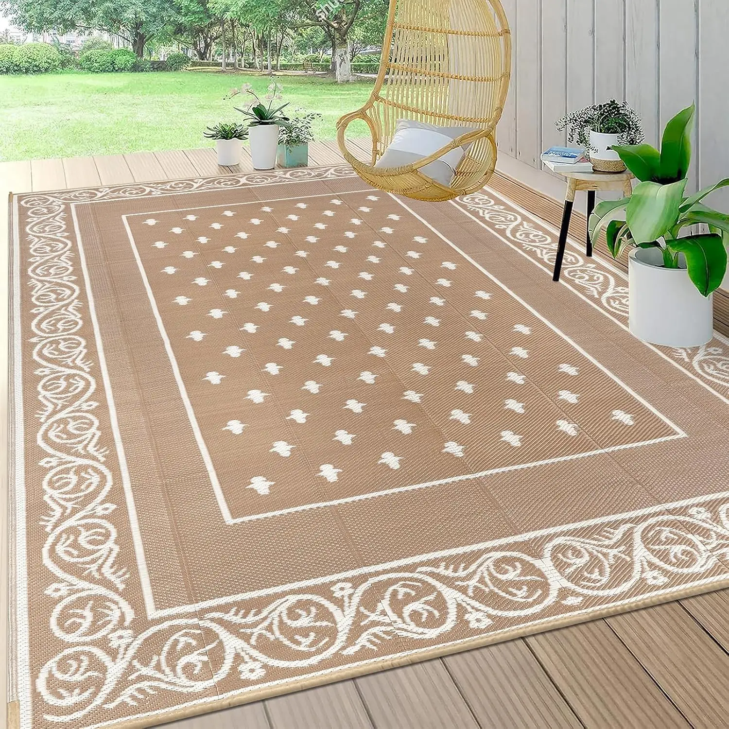 Waterproof Outdoor Rug 6x9, Reversible Plastic Straw Patio Camping Rug, Indoor Outdoor RV Mat Carpet for Deck, Camper, Porch,
Waterproof Outdoor Rug 6x9, Reversible Plastic Straw Patio Camping Rug, Indoor Outdoor RV Mat Carpet for Deck, Camper, Porch,