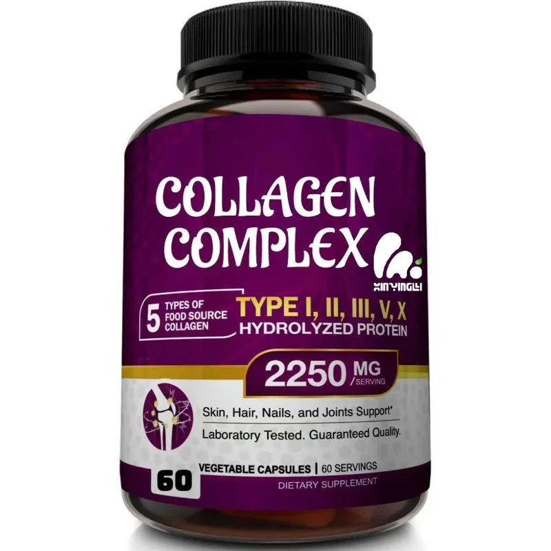 Multi collagen peptide 2250mg - Type I, II, III, V, X - Healthy hair, skin, nails - Non GMO (60 capsules)
Multi collagen peptide 2250mg - Type I, II, III, V, X - Healthy hair, skin, nails - Non GMO (60 capsules)