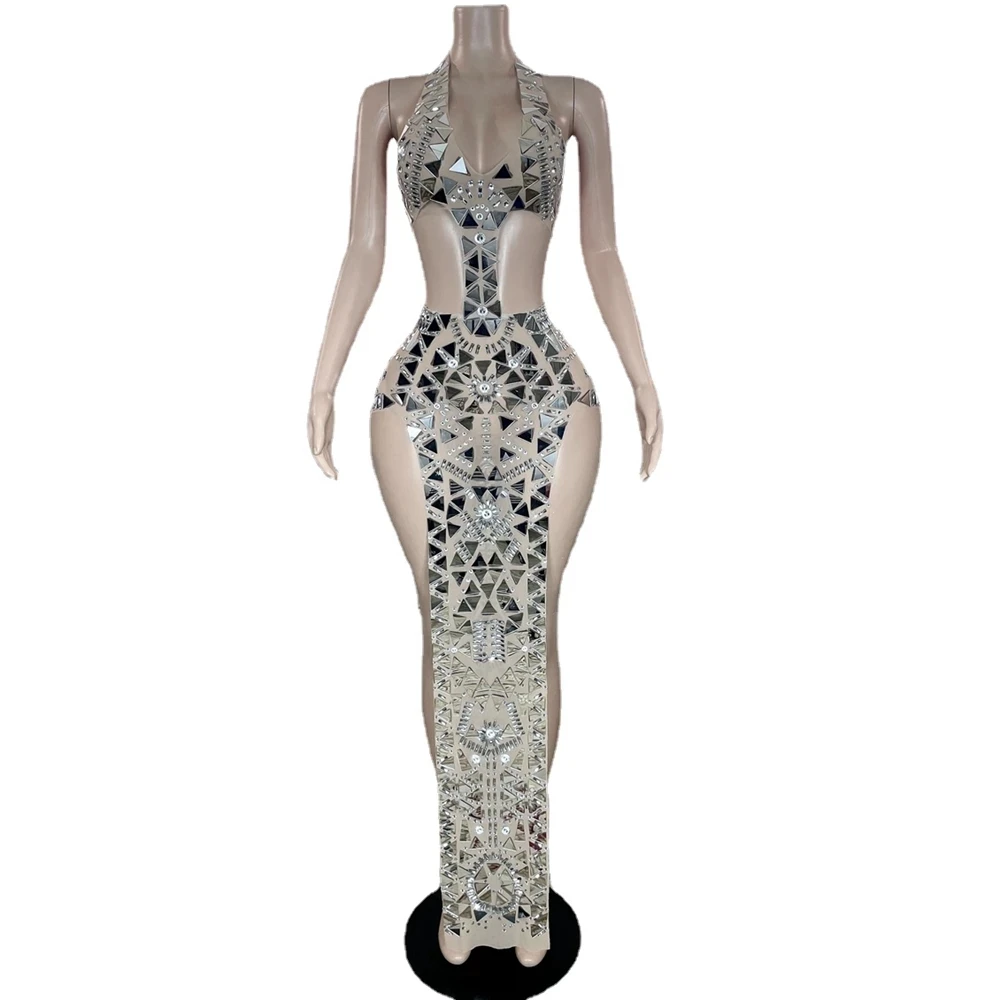 Sparkly Rhinestones Mirrors Long Dress Mirror Dress Evening Gown Prom Party Birthday Singer Show Costume
Sparkly Rhinestones Mirrors Long Dress Mirror Dress Evening Gown Prom Party Birthday Singer Show Costume