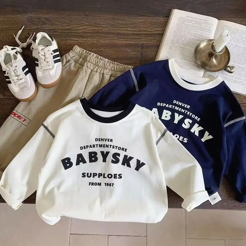 Baby Clothes T-shirt 2025 Autumn New Fashionable Letter Printed Boys Long Sleeve Korean Style Girls Casual Sweet Casual Top Kids
Baby Clothes T-shirt 2025 Autumn New Fashionable Letter Printed Boys Long Sleeve Korean Style Girls Casual Sweet Casual Top Kids