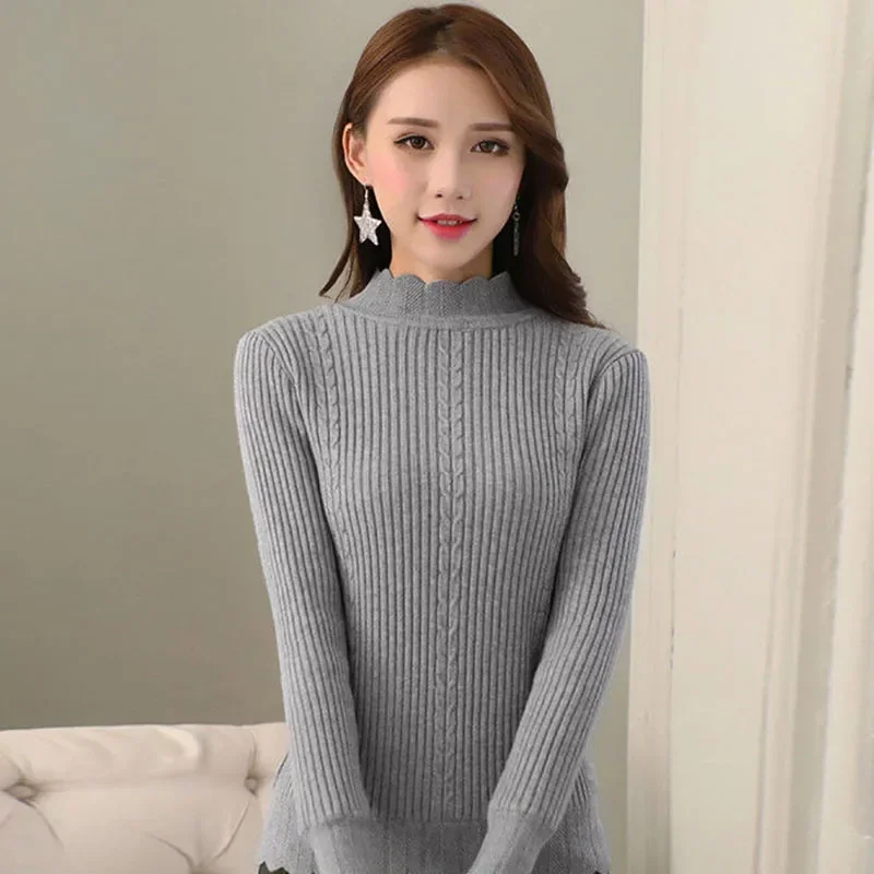 Sweater Women's Half Turtleneck Korean Knitwear Autumn and Winter White 2024 New Fashion Pullover Solid Color Top PH10
Sweater Women's Half Turtleneck Korean Knitwear Autumn and Winter White 2024 New Fashion Pullover Solid Color Top PH10
