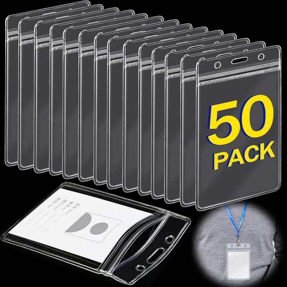 Transparent Waterproof ID Card Name Badge Holder Sturdy Thick Vertical Card Holders Sleeve Pouch for School Office Accessory
Transparent Waterproof ID Card Name Badge Holder Sturdy Thick Vertical Card Holders Sleeve Pouch for School Office Accessory
