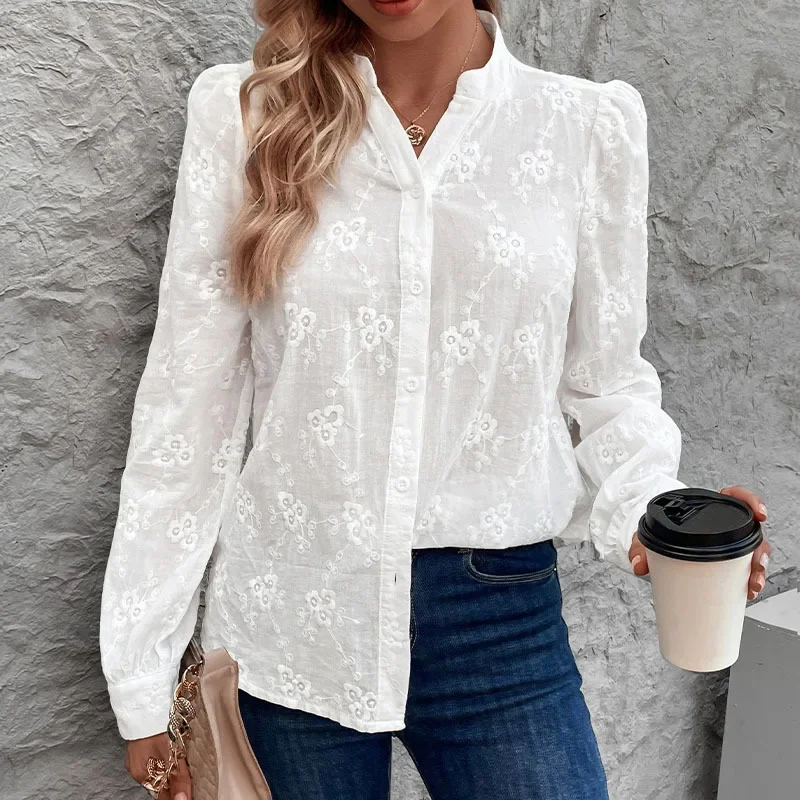 2025 New Women's Cardigan Shirt Long Sleeve Hollow Lace Top Jacquard Shirt
2025 New Women's Cardigan Shirt Long Sleeve Hollow Lace Top Jacquard Shirt