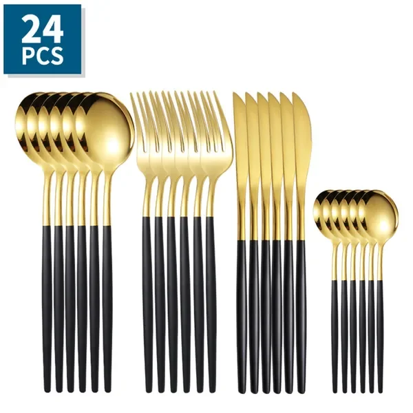 24pcs/Set Stainless Steel Cutlery; Portuguese Cutlery Spoon; Western Cutlery Set
24pcs/Set Stainless Steel Cutlery; Portuguese Cutlery Spoon; Western Cutlery Set