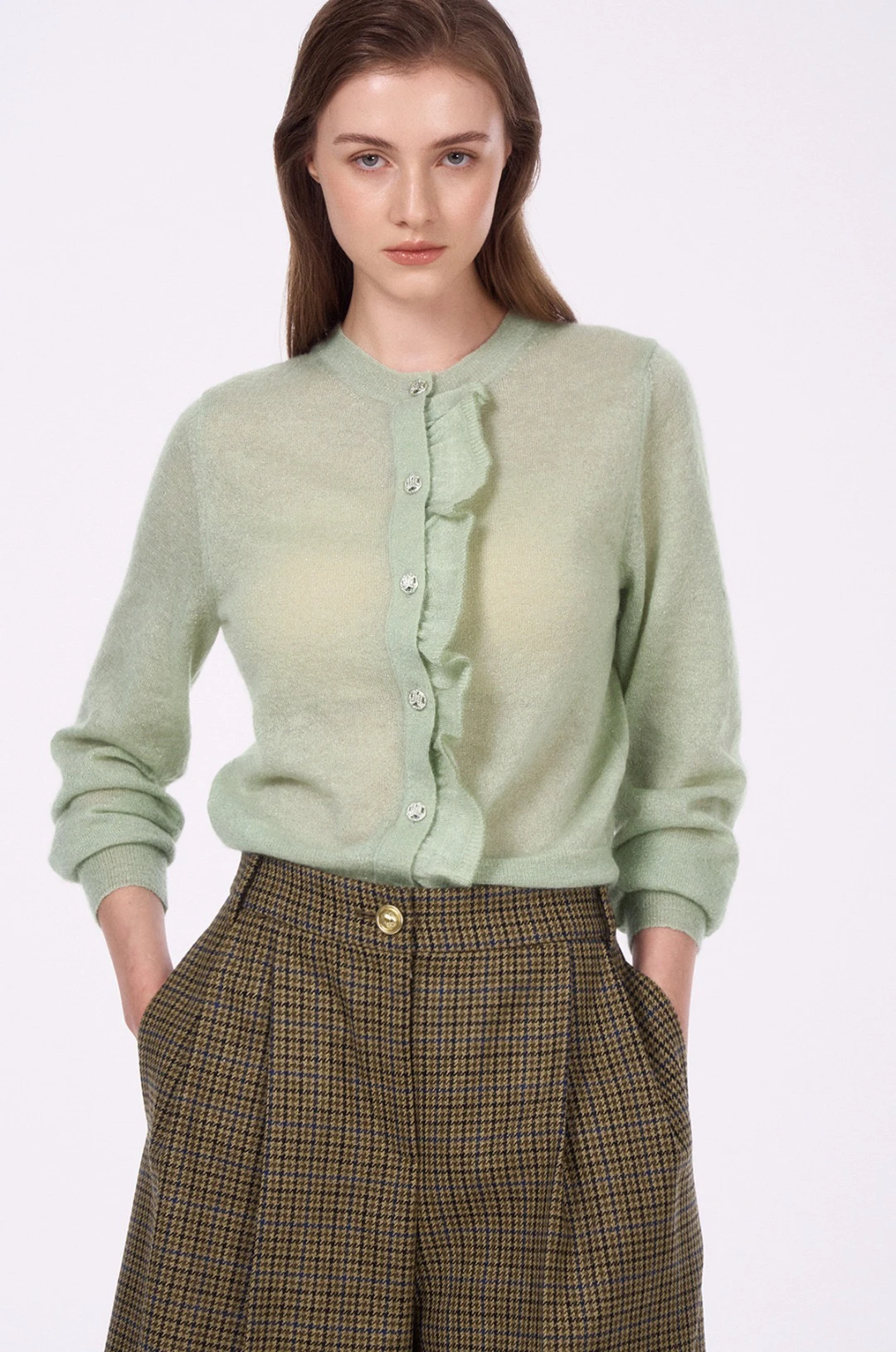 Ele lectual Knitted Woolen Open Cardigan round Ne Wood ain Decoration Slimming Long Sve Commute Sle
Ele lectual Knitted Woolen Open Cardigan round Ne Wood ain Decoration Slimming Long Sve Commute Sle