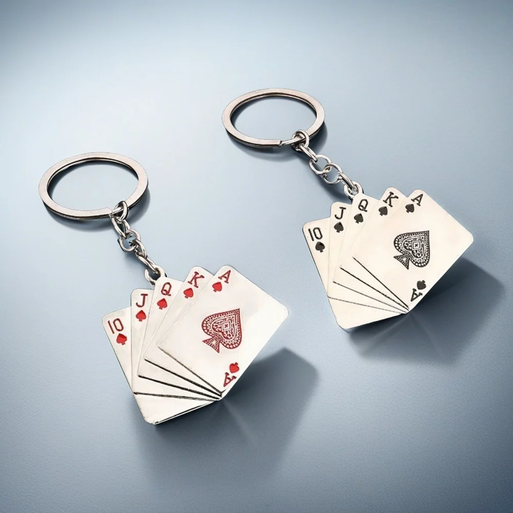Poker Playing Cards Keychain Gambling Enthusiast Gift Metal Alloy Mini Charm Keyring Casino Theme Accessories Card Game Lover
Poker Playing Cards Keychain Gambling Enthusiast Gift Metal Alloy Mini Charm Keyring Casino Theme Accessories Card Game Lover