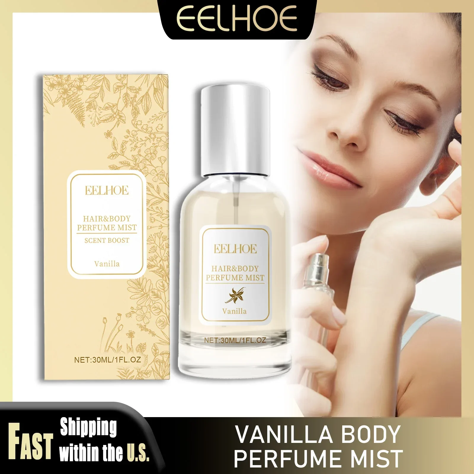 EELHOE 30ml Vanilla Body Perfume Mist Fresh Natural Romantic Scent Lasting Pheromone Comforting Body Hair Eau De Parfum Spray
EELHOE 30ml Vanilla Body Perfume Mist Fresh Natural Romantic Scent Lasting Pheromone Comforting Body Hair Eau De Parfum Spray
