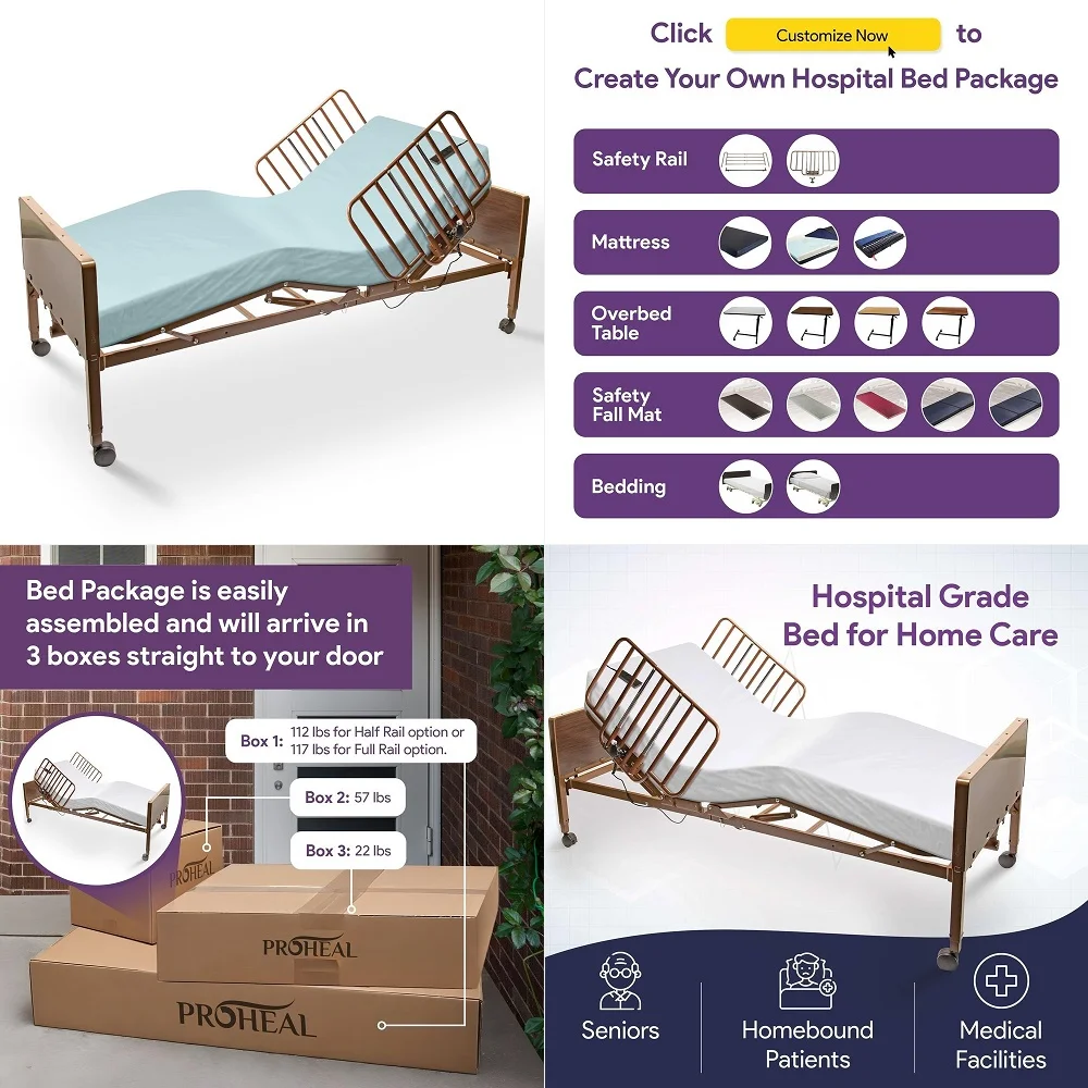 Your Bed Package Full Electric Hospital Bed for Home Use Select Prefered Rails, Matttres, Overbed Table, Bedding and More 36 x
Your Bed Package Full Electric Hospital Bed for Home Use Select Prefered Rails, Matttres, Overbed Table, Bedding and More 36 x