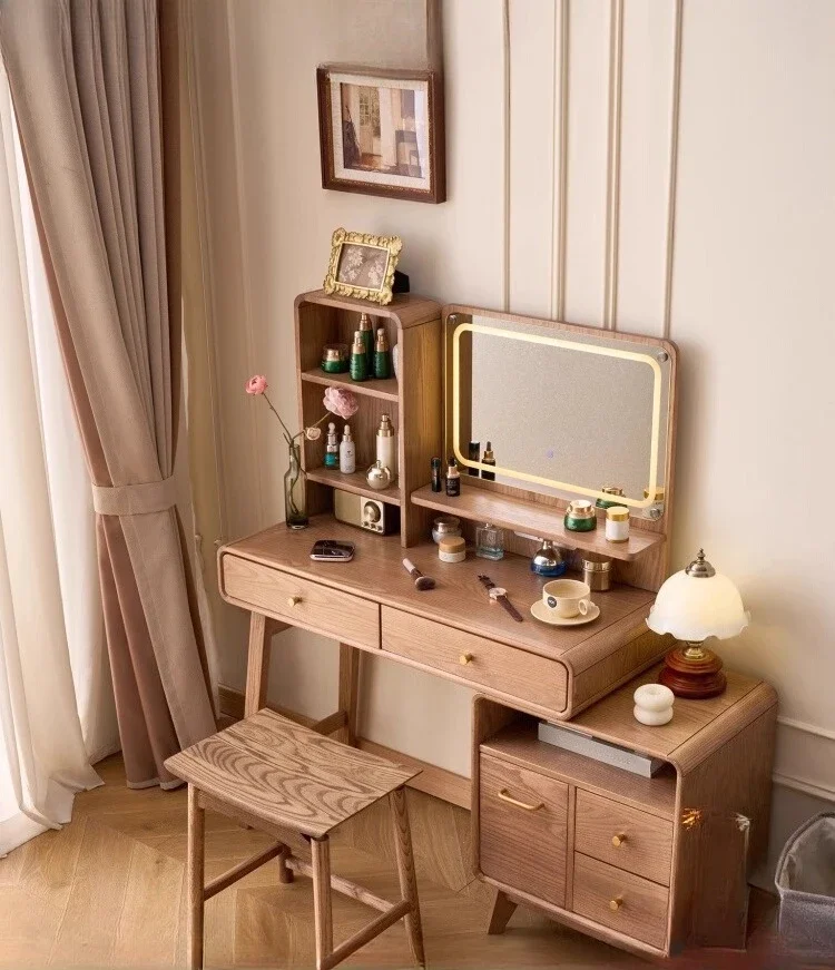 Ash wood dresser chest integrated bedroom modern simple solid wood storage makeup table
Ash wood dresser chest integrated bedroom modern simple solid wood storage makeup table