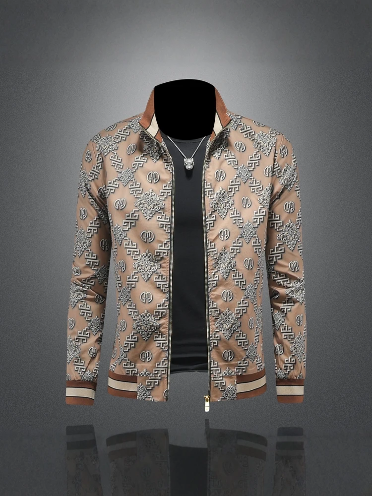 Men's Slim Fit Stand Collar Jaet Embroidery Casual Luxury Spring Autumn New Sle Faionable Polyester Fiber Long Sve
Men's Slim Fit Stand Collar Jaet Embroidery Casual Luxury Spring Autumn New Sle Faionable Polyester Fiber Long Sve