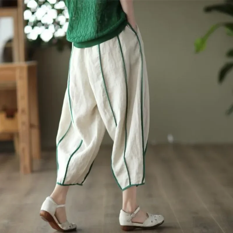 Fashion Leisure Versatile Cotton Linen Comfort High Waist Ladies' Nine Point Haren Pants Summer 2025 Thin Style High-grade
Fashion Leisure Versatile Cotton Linen Comfort High Waist Ladies' Nine Point Haren Pants Summer 2025 Thin Style High-grade