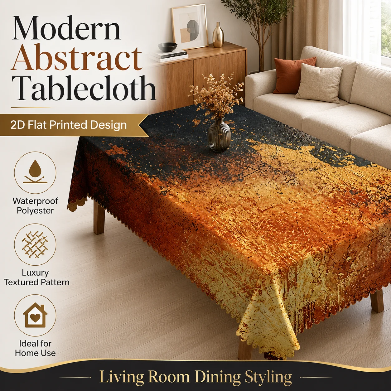 Luxury Textured Table Cover Waterproof Polyester 2D Flat Printed Modern Abstract Tablecloth For Indoor Outdoor Party Use
Luxury Textured Table Cover Waterproof Polyester 2D Flat Printed Modern Abstract Tablecloth For Indoor Outdoor Party Use