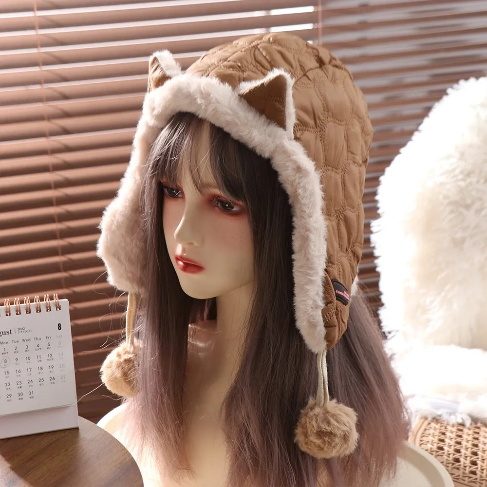 Creative Keep Warm Cat Ear Pullover Hat Thickened Windproof Plush Beanie Hat Ear Flap Cap Fluffy Ball Ear Protection Hat Girls
Creative Keep Warm Cat Ear Pullover Hat Thickened Windproof Plush Beanie Hat Ear Flap Cap Fluffy Ball Ear Protection Hat Girls