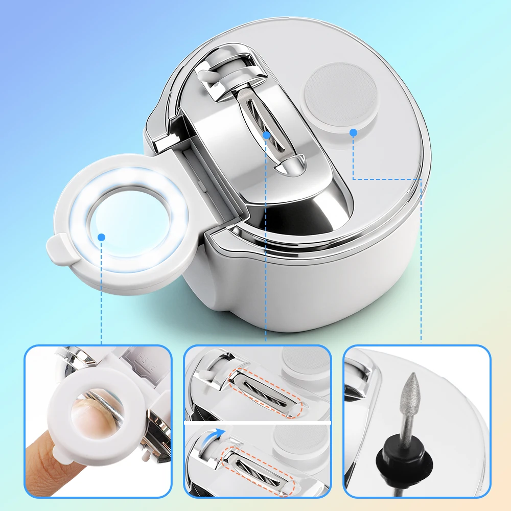 Electric Nail Clipper with Magnifier LED Light Nail Trimmer Scissors Dual-Blade Opening Nail Cutter Polisher for Kids Adults
Electric Nail Clipper with Magnifier LED Light Nail Trimmer Scissors Dual-Blade Opening Nail Cutter Polisher for Kids Adults