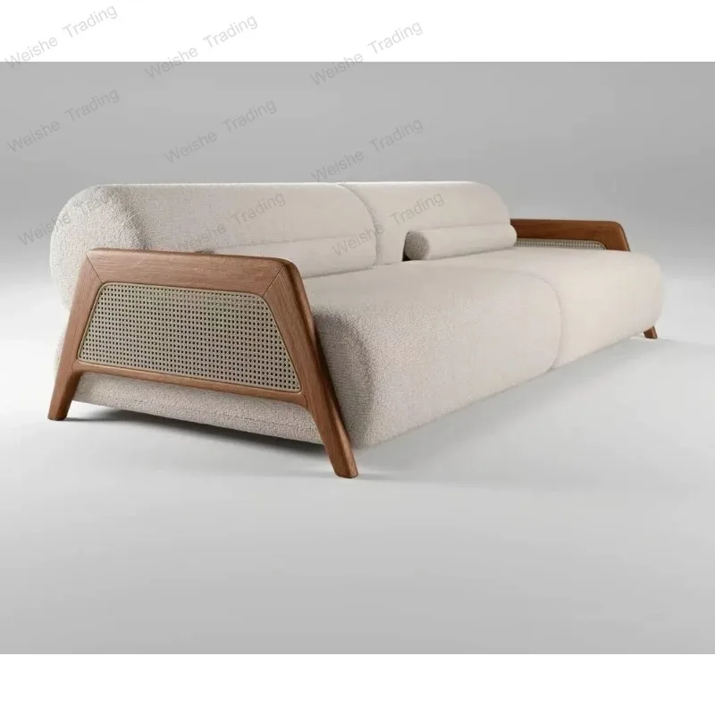 Nordic, creative solid wood woven rattan sofa, living room leisure double triple sofa
Nordic, creative solid wood woven rattan sofa, living room leisure double triple sofa