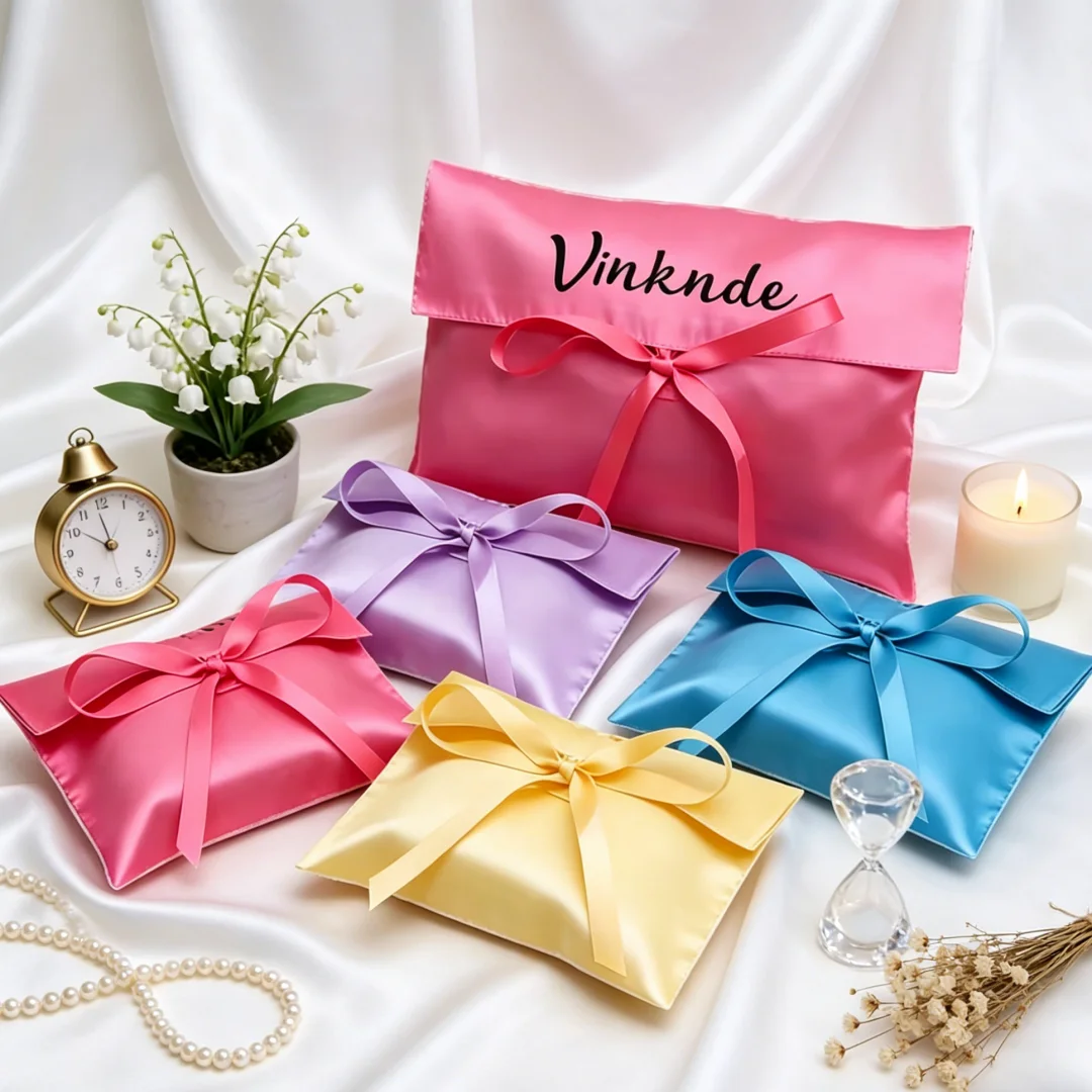 Custom Logo Satin Envelope Bag Reusable Silk Pouch for Lingerie Clothes Hair Extensions Jewelry Perfume with Bow Ribbon
Custom Logo Satin Envelope Bag Reusable Silk Pouch for Lingerie Clothes Hair Extensions Jewelry Perfume with Bow Ribbon