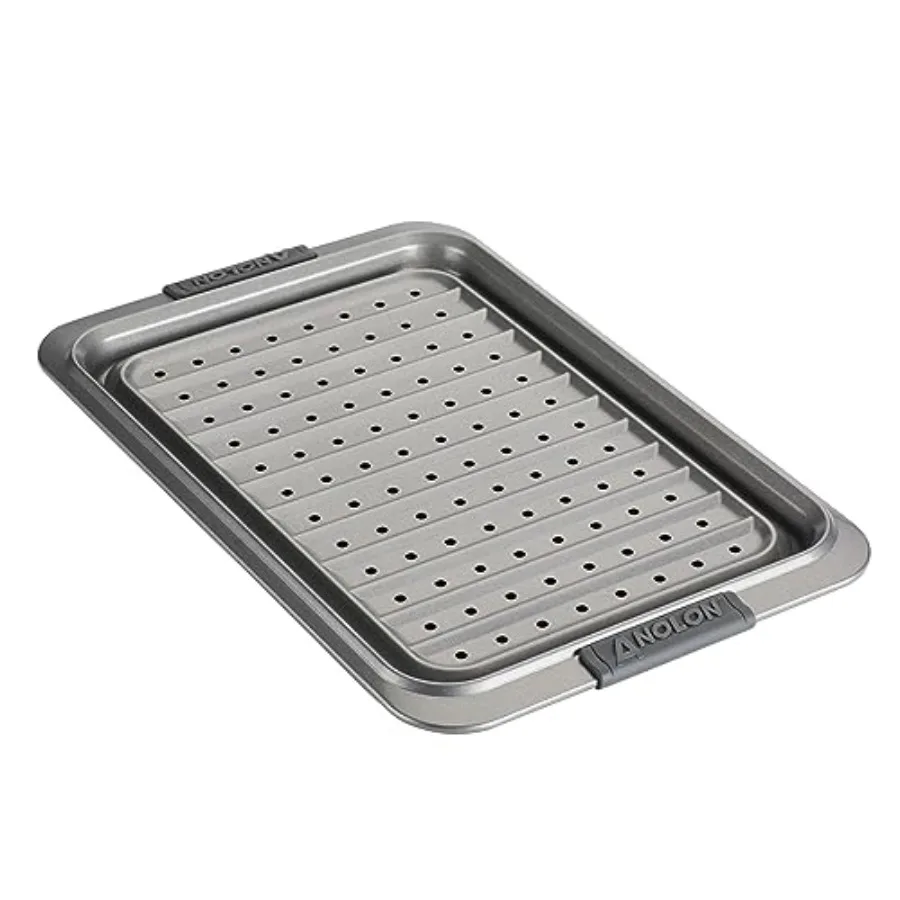Advanced Nonstick Bakeware Set, Nonstick Cookie Sheet/ Baking Sheet and Crisper Pan - 2 Pcs, Graphite Gray
Advanced Nonstick Bakeware Set, Nonstick Cookie Sheet/ Baking Sheet and Crisper Pan - 2 Pcs, Graphite Gray