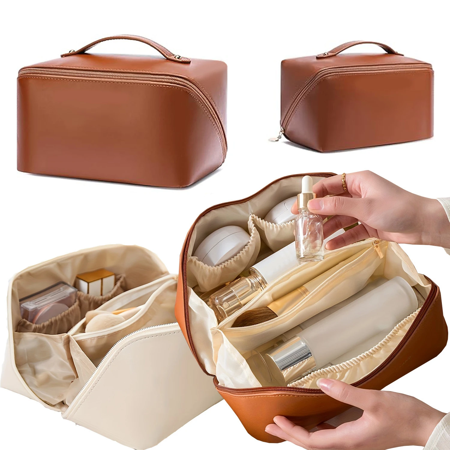 1pc Large Portable Capacity Cosmetic Bag For Women Makeup, Travel Bag PU Leather Skincare Bag Toiletry Bag, Makeup Bag Organizer
1pc Large Portable Capacity Cosmetic Bag For Women Makeup, Travel Bag PU Leather Skincare Bag Toiletry Bag, Makeup Bag Organizer