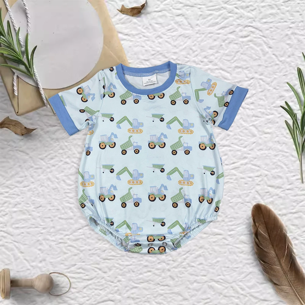 Summer Kids Jumpsuit Little Baby Blue Extractor Print Western Short Sleeve Romper Boutique Clothes for Baby
Summer Kids Jumpsuit Little Baby Blue Extractor Print Western Short Sleeve Romper Boutique Clothes for Baby