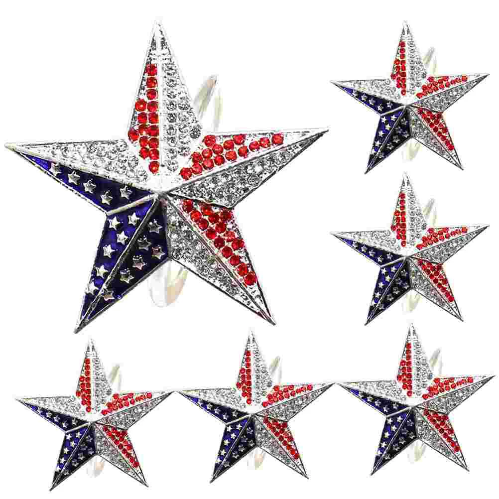 6 Pcs Pentagram Napkin Rings Patriotic Buckle Decorate Independence Day Star Shaped Alloy Decorative American Flag
6 Pcs Pentagram Napkin Rings Patriotic Buckle Decorate Independence Day Star Shaped Alloy Decorative American Flag