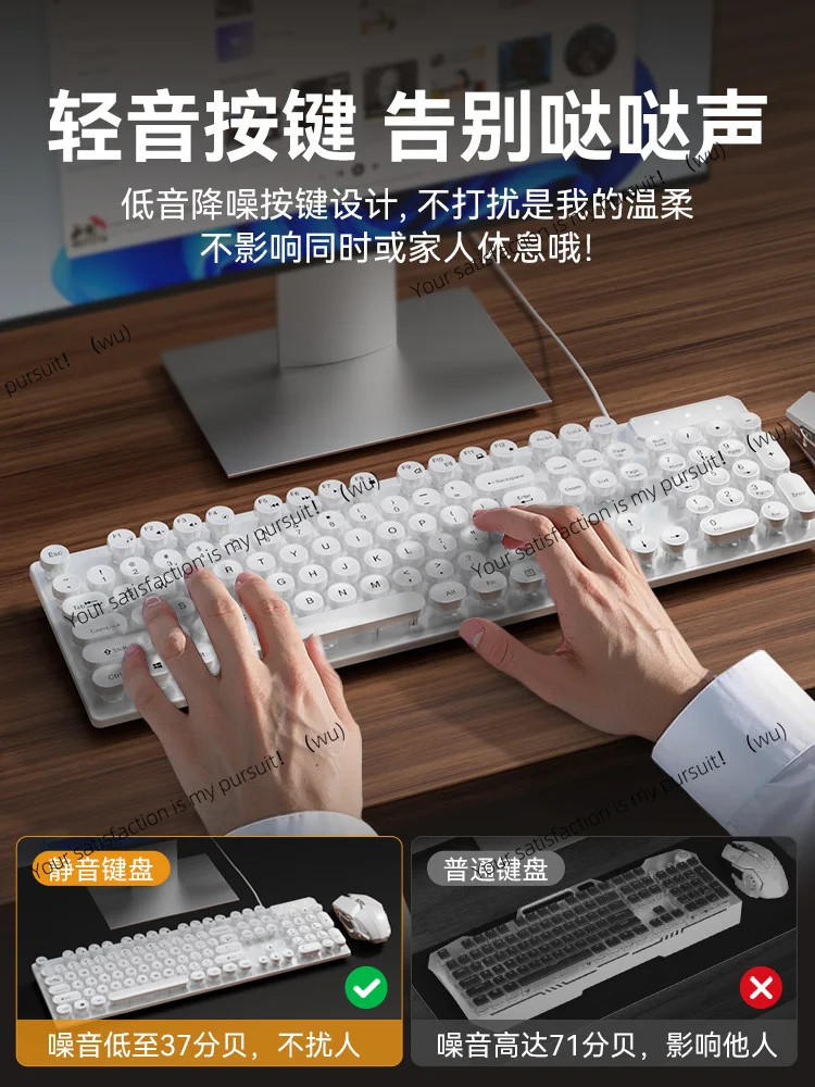 Retro Punk Keyboard Desktop Computer General Mechanical Film Mute Keyboard Mouse Set Office Special Wired
Retro Punk Keyboard Desktop Computer General Mechanical Film Mute Keyboard Mouse Set Office Special Wired