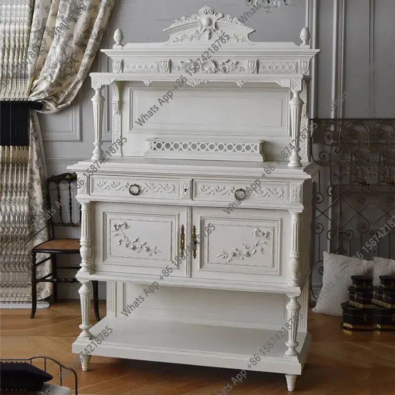 N64 French retro carved dining side cabinet solid wood locker restaurant storage cabinet cream style decoration
N64 French retro carved dining side cabinet solid wood locker restaurant storage cabinet cream style decoration