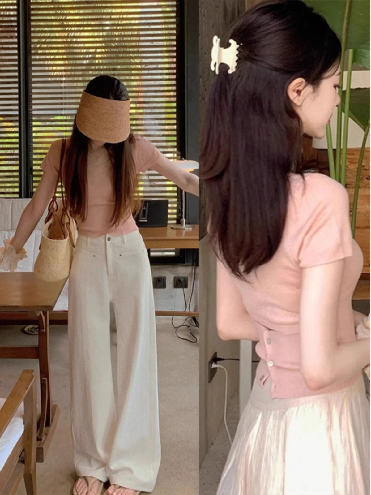 Розовая облегающая футболка с коротким рукавом для женщин, лето 2025, корейский стиль, вязаный топ, дышащий, тонкий, однотонный, с низким круглым вырезом
Розовая облегающая футболка с коротким рукавом для женщин, лето 2025, корейский стиль, вязаный топ, дышащий, тонкий, однотонный, с низким круглым вырезом