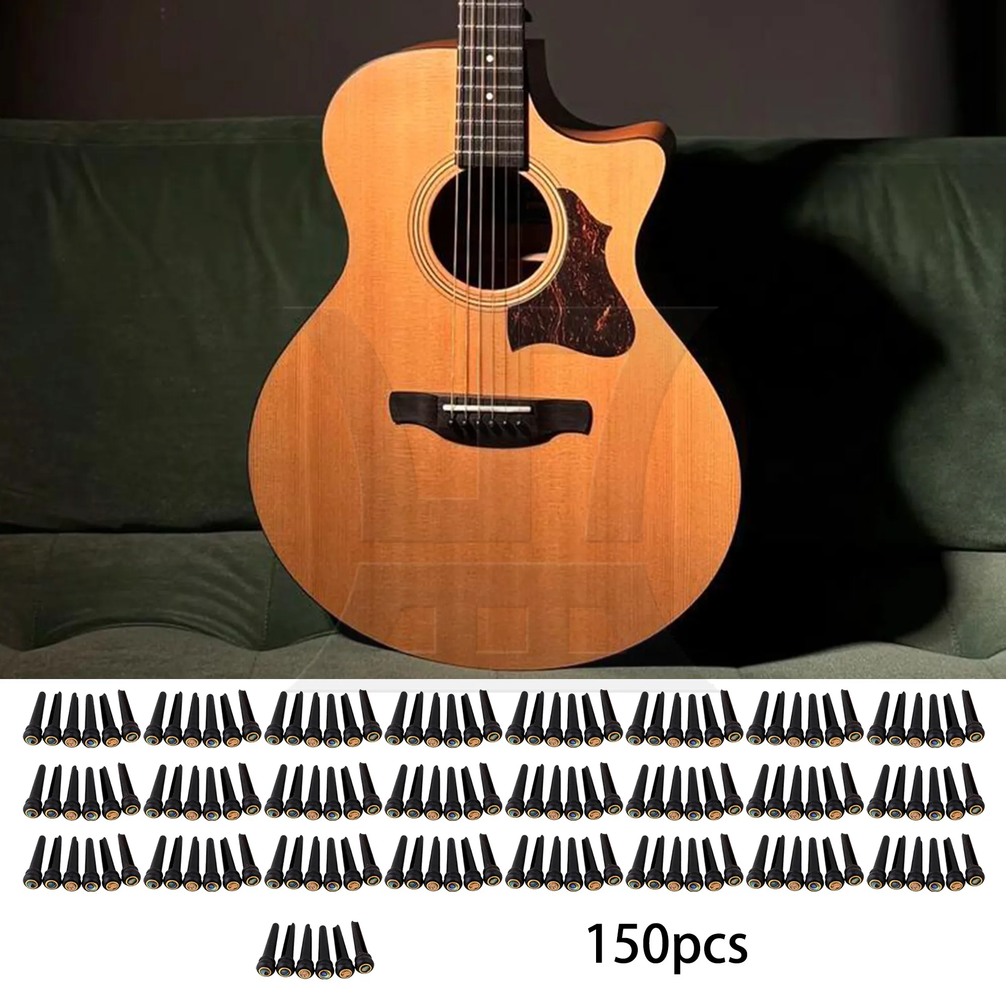 Yibuy 150pcs Acoustic Guitar String Nail, With Copper Coil, Made Of Ebony, H06, Suitable For Improving Tone
Yibuy 150pcs Acoustic Guitar String Nail, With Copper Coil, Made Of Ebony, H06, Suitable For Improving Tone