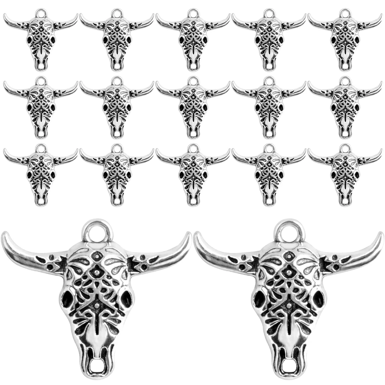 50pcs Hollow Cow Skull Charms Vintage Alloy Western Animal Pendant Cattle Head Dangle Charms for DIY Necklace Bracelet Jewelry
50pcs Hollow Cow Skull Charms Vintage Alloy Western Animal Pendant Cattle Head Dangle Charms for DIY Necklace Bracelet Jewelry