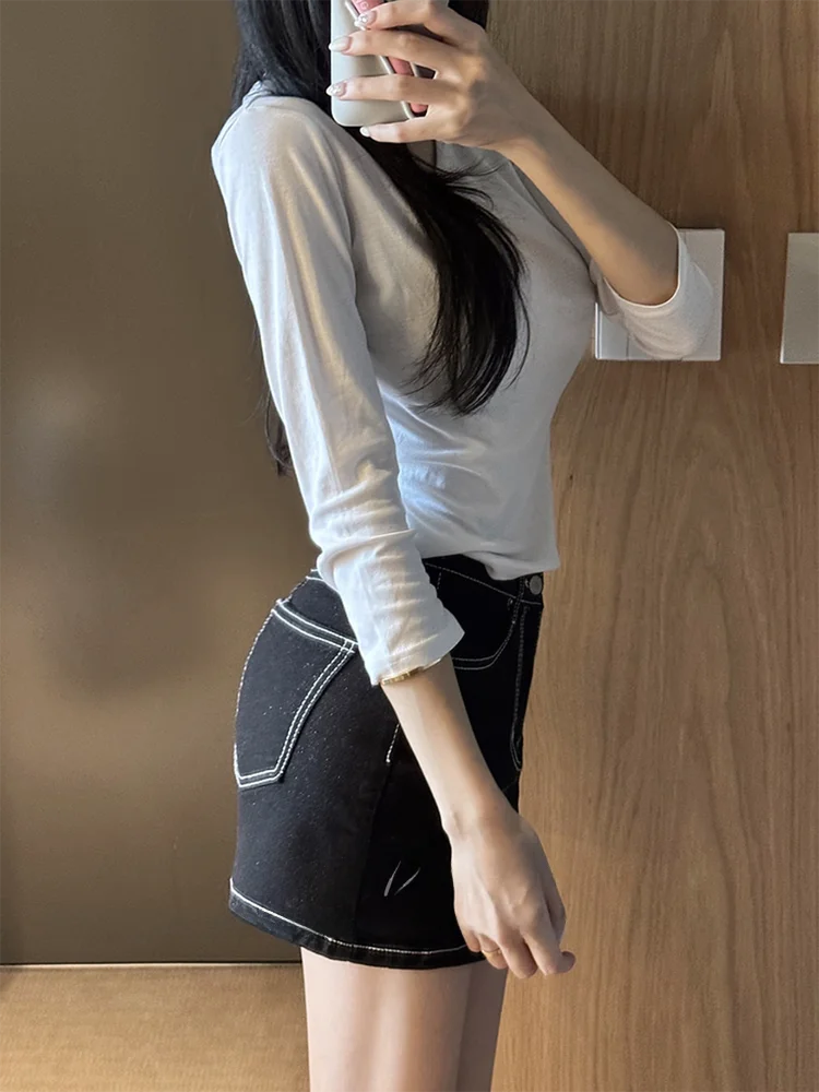 Guseins Wind Black Original Color High Waist Denim Skirt Slimming Hip Enhancing Women's Skirt Casual Low Waist Design
Guseins Wind Black Original Color High Waist Denim Skirt Slimming Hip Enhancing Women's Skirt Casual Low Waist Design