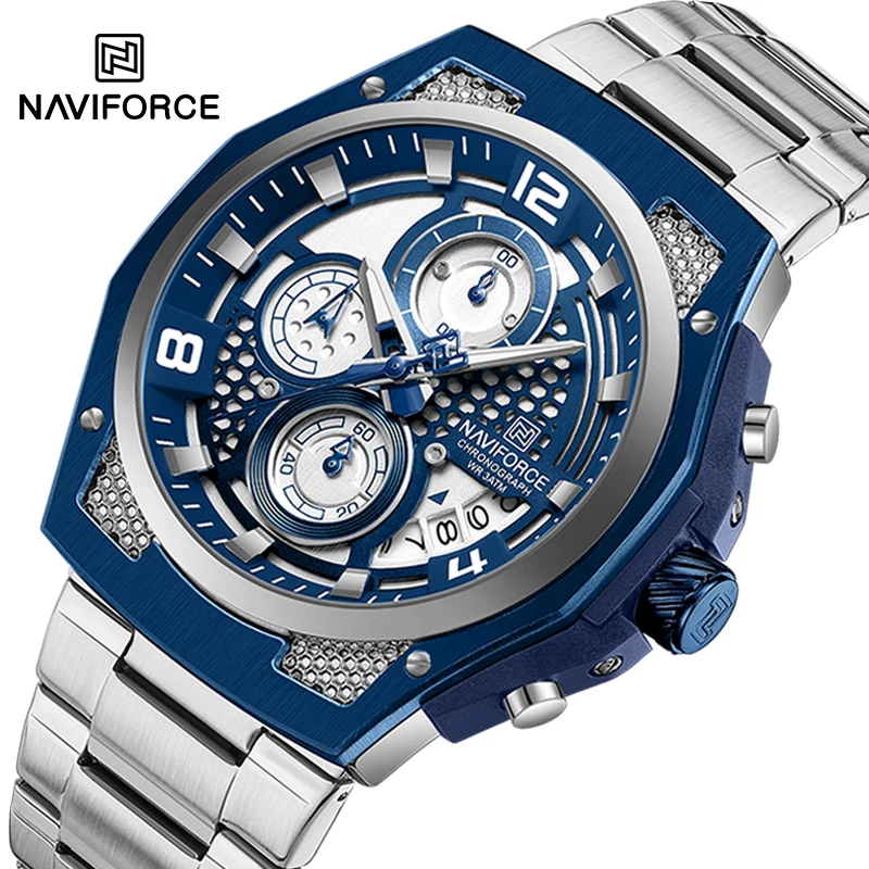 NAVIFORCE Luxury Brand Quartz Chronograph Watches For Men Casual Military Sports Man‘s Watches Steel Strap Wristwatch Male Clock
NAVIFORCE Luxury Brand Quartz Chronograph Watches For Men Casual Military Sports Man‘s Watches Steel Strap Wristwatch Male Clock