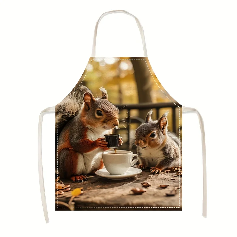 Linen Apron Squirrel Coffee Scene Print Kitchen Cooking Baking Gardening Craft Art Painting Protective Wear Home Chef Gift Idea
Linen Apron Squirrel Coffee Scene Print Kitchen Cooking Baking Gardening Craft Art Painting Protective Wear Home Chef Gift Idea