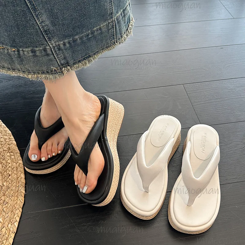 Summer Women Thick Bottom Flip-flops 6cm Wedge High Heels Slides Shoes for Women Casual Comfortable Outside Sandals Slippers
Summer Women Thick Bottom Flip-flops 6cm Wedge High Heels Slides Shoes for Women Casual Comfortable Outside Sandals Slippers