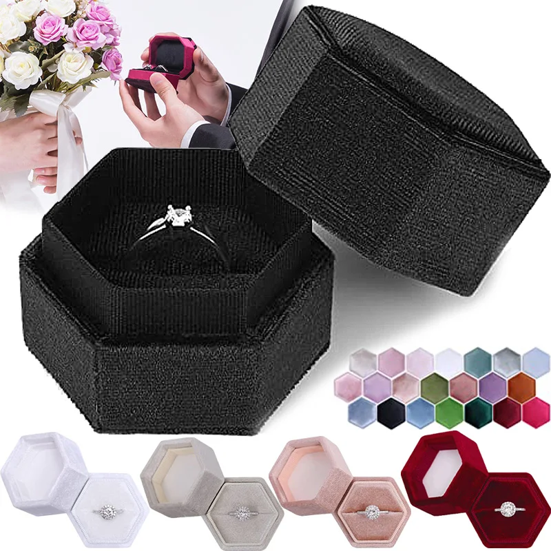New Velvet Propose Rings Boxes Advanced Ring Earring Storage Display Hexagon Box for Jewelry Storage Item Packaging Organizer
New Velvet Propose Rings Boxes Advanced Ring Earring Storage Display Hexagon Box for Jewelry Storage Item Packaging Organizer