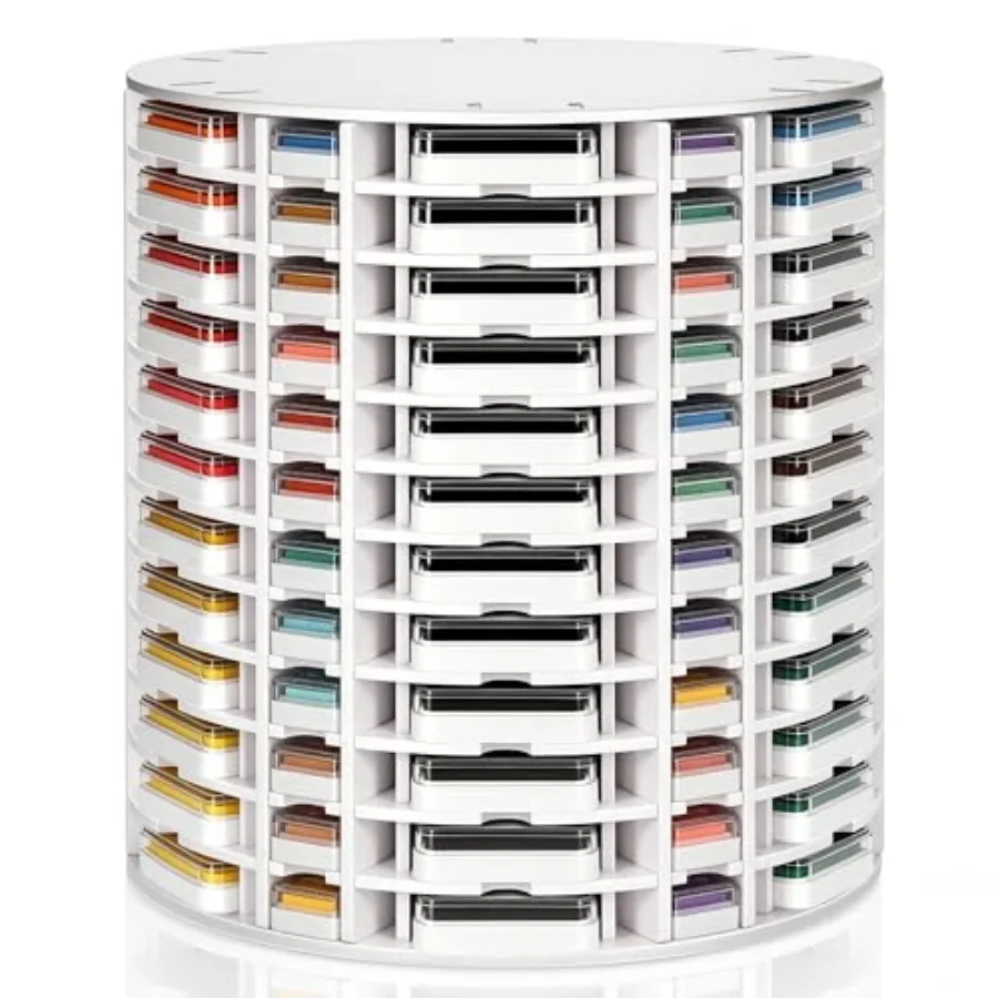 Rotating Ink Pad Storage Organizer Rack 144 Grids, Fits 3" X 3" and 1.3" X 1.3" Ink Pads, High Density PVC Material, Mini Stamp
Rotating Ink Pad Storage Organizer Rack 144 Grids, Fits 3" X 3" and 1.3" X 1.3" Ink Pads, High Density PVC Material, Mini Stamp