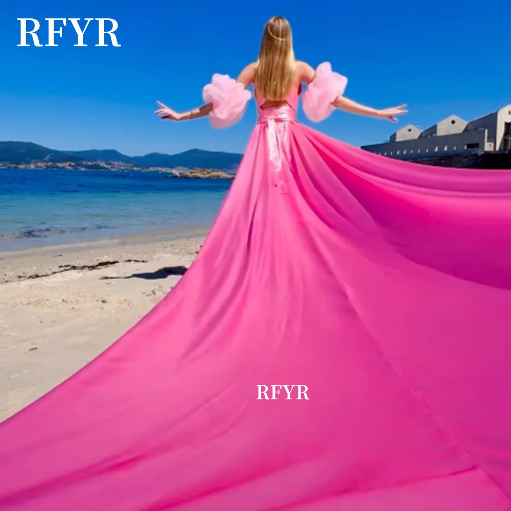 RFYR A Line Flying Dress Pop Sleeve Evening Dress Long Train Prom Dress Satin Party Dress for Women فساتين منا Customized
RFYR A Line Flying Dress Pop Sleeve Evening Dress Long Train Prom Dress Satin Party Dress for Women فساتين منا Customized