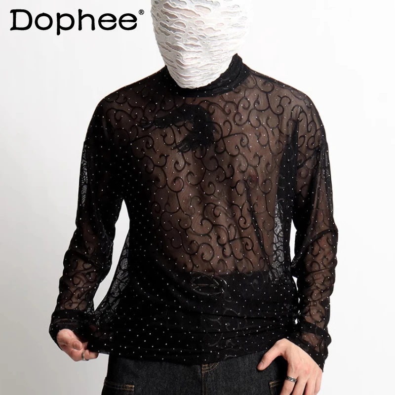 Fashion Trendy Hot Diamond Long-sleeve Mesh Gauze T-shirts Men's 2025 Summer New Niche High-end Handsome Loose Versatile Tops
Fashion Trendy Hot Diamond Long-sleeve Mesh Gauze T-shirts Men's 2025 Summer New Niche High-end Handsome Loose Versatile Tops