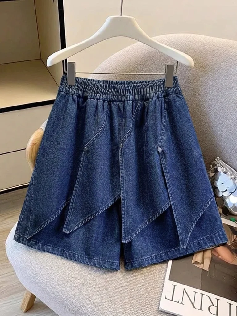 Design Sensation Denim Shorts Women plus Size Summer New Style Elastic Waist Wide Leg Shorts Street Style Pants
Design Sensation Denim Shorts Women plus Size Summer New Style Elastic Waist Wide Leg Shorts Street Style Pants