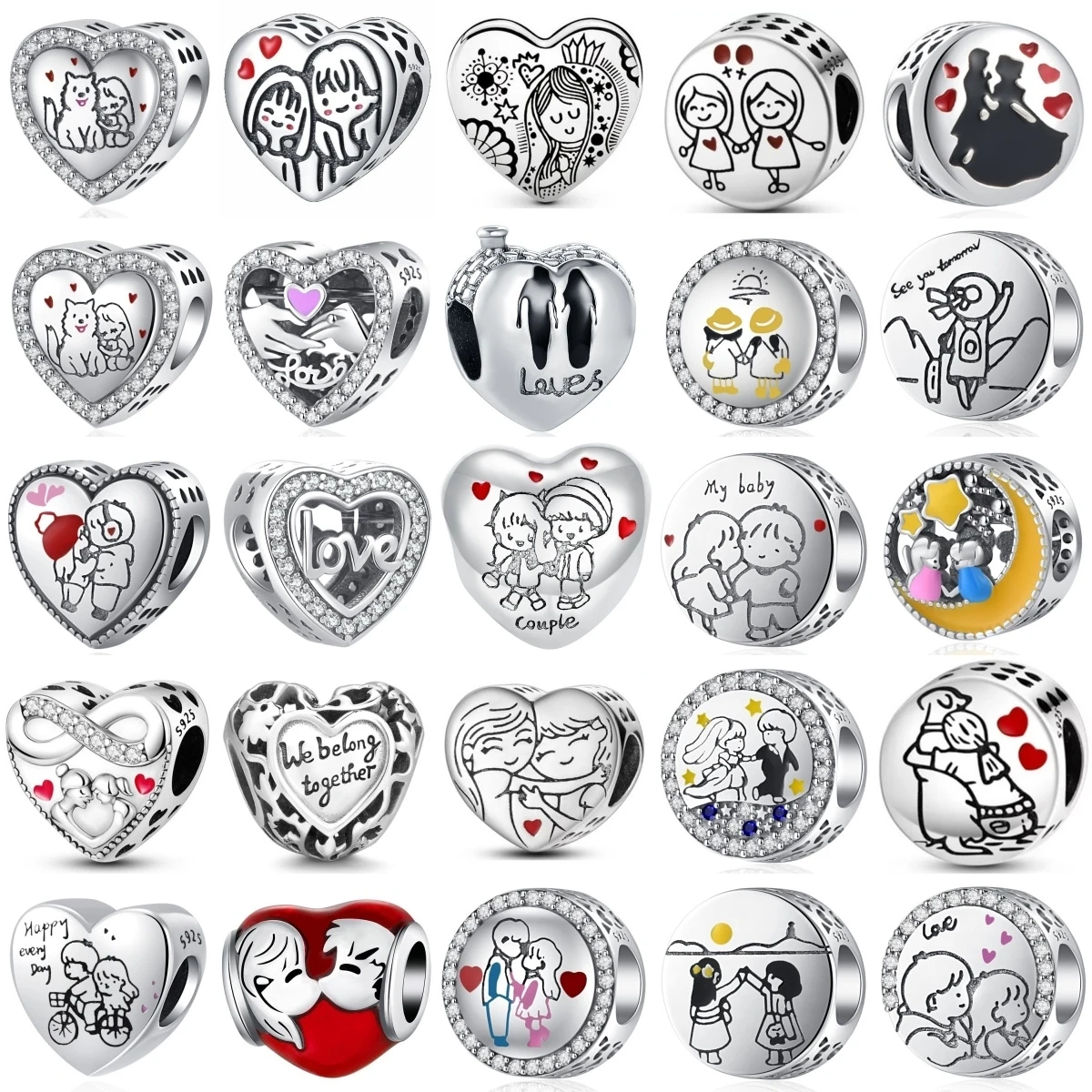 New 925 Sterling Silver Romantic Love Hold Hands Kiss Pendant Trinket Bead Fit Original Charms Bracelet Jewerly Accessories
New 925 Sterling Silver Romantic Love Hold Hands Kiss Pendant Trinket Bead Fit Original Charms Bracelet Jewerly Accessories