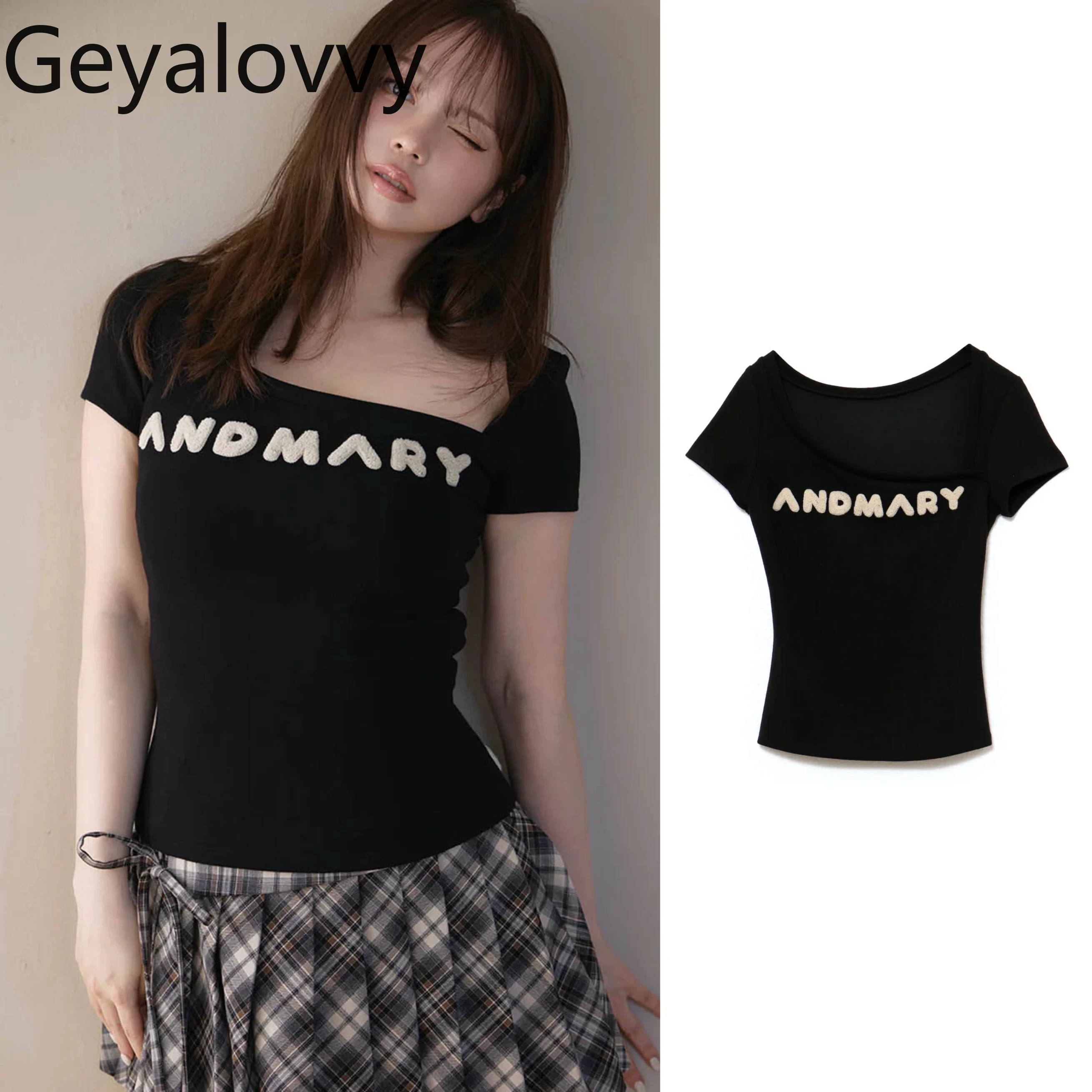 2025 New Summer Women's Tees Japanese Style Casual Tops for Lady Letter Embroidery Slim-fitting Short-sleeved T-shirts
2025 New Summer Women's Tees Japanese Style Casual Tops for Lady Letter Embroidery Slim-fitting Short-sleeved T-shirts