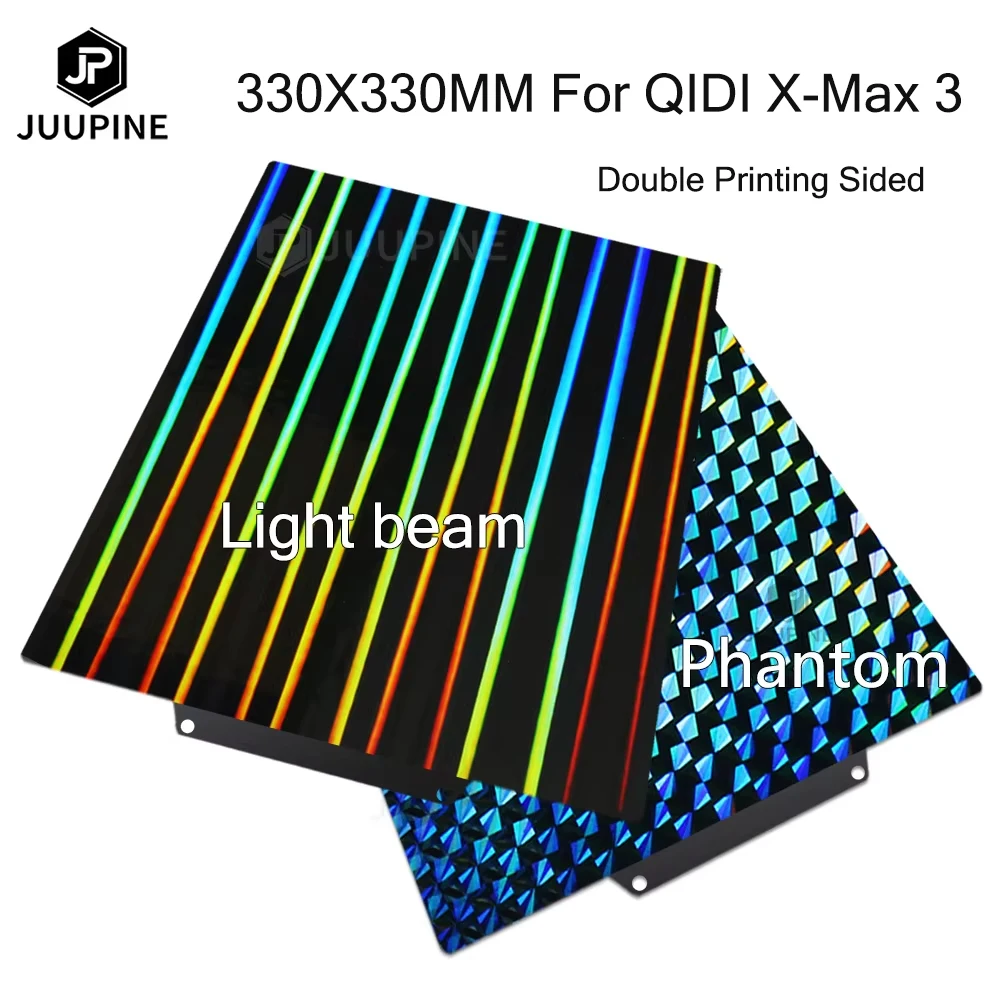 Двусторонняя текстурированная H1H PEI 330x330, листовая пружинная сталь, 330 мм, строительная пластина, гибкая печатная кровать для QIDI X-Max 3
Двусторонняя текстурированная H1H PEI 330x330, листовая пружинная сталь, 330 мм, строительная пластина, гибкая печатная кровать для QIDI X-Max 3