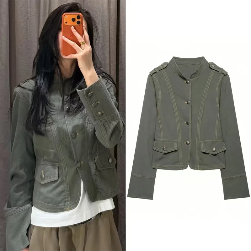 Women's Jacket Summer 2026 New Military Green Long Sleeve Stand Collar Draped Simple Jacket Casual Fashion Versatile
Women's Jacket Summer 2026 New Military Green Long Sleeve Stand Collar Draped Simple Jacket Casual Fashion Versatile